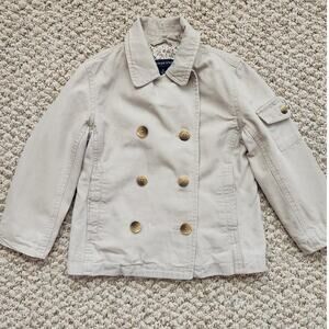 Lands' End Girl's Medium Khaki Lined Jacket Size M 5-6 100% Cotton